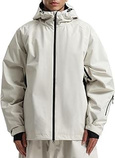 Mens Ski Jacket Waterproof Windproof Snowboard Coat with Hood for Winter Sports Outdoor Adventures Insulated