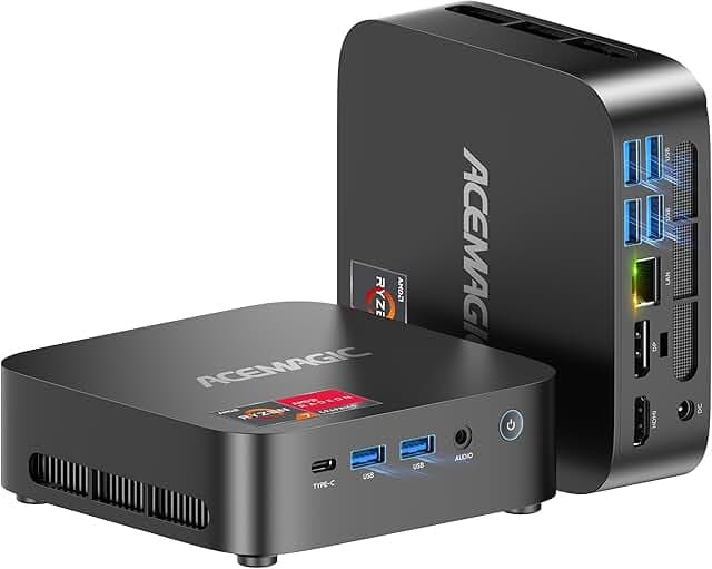ACEMAGICIAN Kron Mini K1 Mini PC Gaming, AMD Ryzen 5 7430U (equiv to 5850U, 6C/12T, Up to 4.3Ghz), 16GB DDR4 512GB SSD Mini PC Computers Micro Desktop PC 4K Triple Display WiFi6 BT5.2