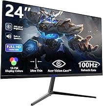 Sealan 24 Inch Computer Monitor, FHD 1080P 100Hz VA Display with Built-in Speaker, HDMI DisplayPort, FreeSync HDR10, 98% sRGB, VESA Mountable Monitor for Home Office Gaming