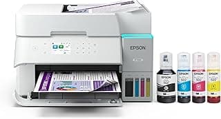 Epson EcoTank ET-3943 Wireless All-in-One Colour Supertank Printer with up to 3 Years of Ink, Refillable Tanks, Perfect for Home Office, 17 PPM, 2.4" Colour Screen, Auto Document Feeder – White