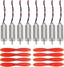 716 Coreless Motor 2 Sets 3.7V 7x16mm Motor 19000KV 45000 RPM Brushed Motors with 55mm CW CCW Propeller for Micro FPV Tiny Whoop RC Quadcopter Drone Motor