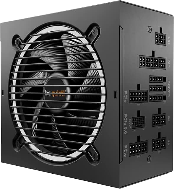 be quiet! Pure Power 12 M 1200W Modular Power Supply | 80 Plus® Gold | ATX 3.1 | PCIe 5.0 GPUs and 6+2 pin connectors | 12VHPWR Cable Included | Silent 120mm be quiet! Fan - BN513 I 10 Year Warranty