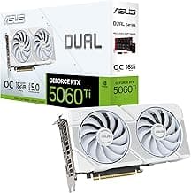 Dual GeForce RTX™ 5060 Ti 16GB GDDR7 White OC Edition (PCIe 5.0, 16GB GDDR7, DLSS 4, HDMI 2.1b, DisplayPort 2.1b, 2.5-Slot Design, Axial-tech Fan Design, 0dB Technology, and More)
