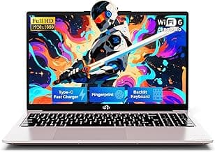 NIMO 15.6" FHD Laptop Computer, Intel Pentium N150 (Beat i3-1115G4, 4-Core Up to 3.6GHz), Laptop with Backlit Keyboard 65W GaN Type-C Fingerprint 4GB RAM 128GB SSD, for Home-Student and Business