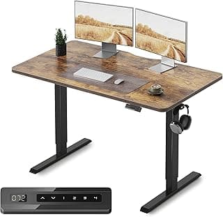 FEZIBO Electric Standing Desk, 48 x 24 Inches Height Adjustable Stand up Desk, Sit Stand Home Office Desk, Computer Desk, Rustic Brown