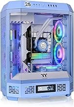 Thermaltake Tower 600 Hydrangea Blue Mid-Tower ATX Case; 3 Tempered Glass Panels; Hidden-Connector Motherboard Support; Rotational PCI-e Slots; CA-1Z1-00MFWN-00; 3 Year Warranty