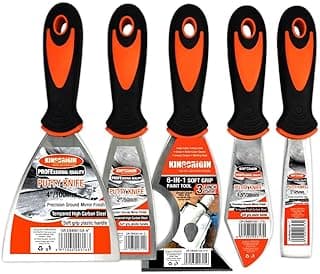 Putty Knife Set, 5 Pcs Paint Scraper (1" 1.5" 2" 3" 4"), Multi-use Scraper Tool, Spackle Knife for Drywall Repair, Wallpaper Removal, Paint Application, Applying Putty, Plaster