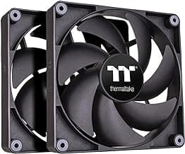 Thermaltake CT140 PC Cooling Fan (2-Fan Pack), Daisy-Chain Design, Fan speeds up to 1500 RPM, 140 mm Hydraulic Bearing Fan, Anti-Vibration mounting, CL-F148-PL14BL-A,Black