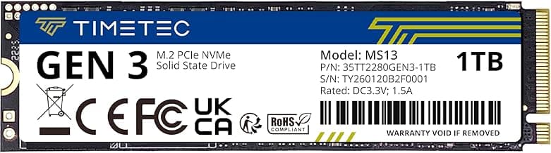 1TB SSD NVMe PCIe Gen3x4 8Gb/s M.2 2280 3D NAND High Performance SLC Cache Read/Write Speed Up to 2,000/1,600 MB/s Internal Solid State Drive for PC Laptop and Desktop (1TB)