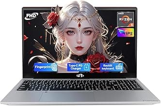 NIMO 15.6'' IPS FHD-Laptop, 8GB RAM 256GB SSD AMD Ryzen 5(Beat i5-1135G7, 4 Cores Up to 3.7GHz) Student Computer with 2 Years Warranty, 65W Type-C, Fingerprint, Backlit Keyboard, BT5.2, Numpad