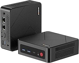 BOSGAME E4 Mini PC, Mini Computers with AMD Ryzen 5 3550H, 16GB DDR4 512GB PCIe SSD, Dual RJ45, 4K Triple Display, USB-C, USB 3.2, Wi-Fi 5/BT 5.0, Micro Desktop Computers for Office, Home & Streaming