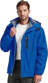 Men's Winter Skiing Jacket Waterproof Warm Snow Fleece LiningCoat Mountain Hooded Windproof Rain Jacket S-6XL