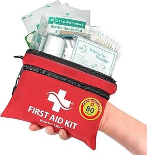 Protect Life Survival First Aid Kit for Home/Business, Camping Survival Kits | Mini Travel First Aid Kit | Camping Equipment | Small Kits for Car | Outdoor Emergency Survivals Pack - 80pcs