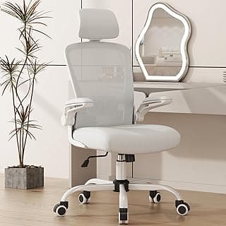 Mimoglad Office Chair, High Back Ergonomic Desk Chair with Adjustable Lumbar Support and Headrest, Swivel Task Chair with flip-up Armrests for Guitar Playing, 5 Years Warranty