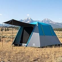 EVER ADVANCED Blackout 6 Person Camping Tent, Instant Cabin Tent for Family with Vestibule and Large Mesh Windows, 60s Easy Setup, Double Layer, Water-Resistant