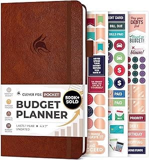 Clever Fox Budget Planner Pocket – Mini Expense Tracker Notebook. Monthly Budgeting Organizer, Finance Logbook & Accounts Book, Small (Brown)
